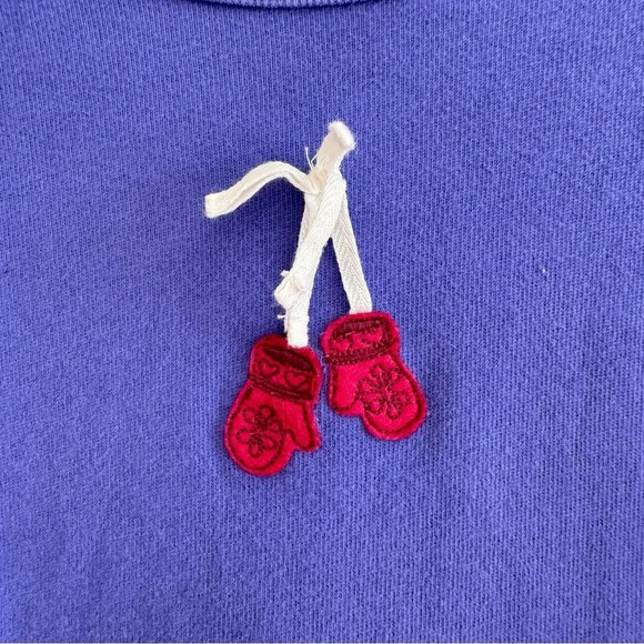 VTG Disney Store Purple Long Sleeve Top Winnie The Pooh Embroidered Mittens M - Picture 2 of 11